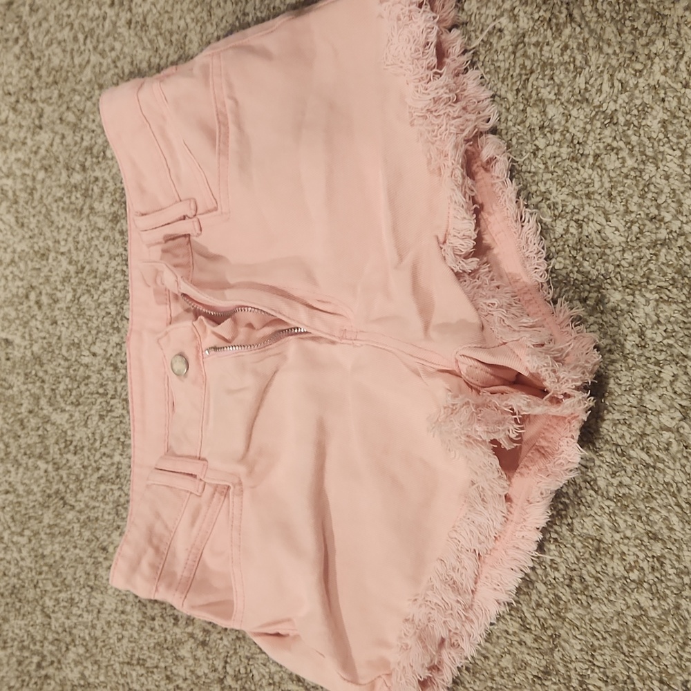 Pink cut off shorts